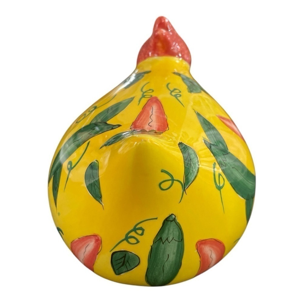 Rooster & Hen Chili Peppers & polka dot Hand Painted ceramic figurine VTG, farm - Picture 4 of 16